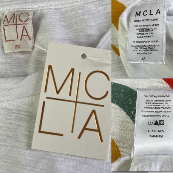 🌵White Burnout Graphic Tee By MCLA NWT 1X & 2X - Picture 8 of 11